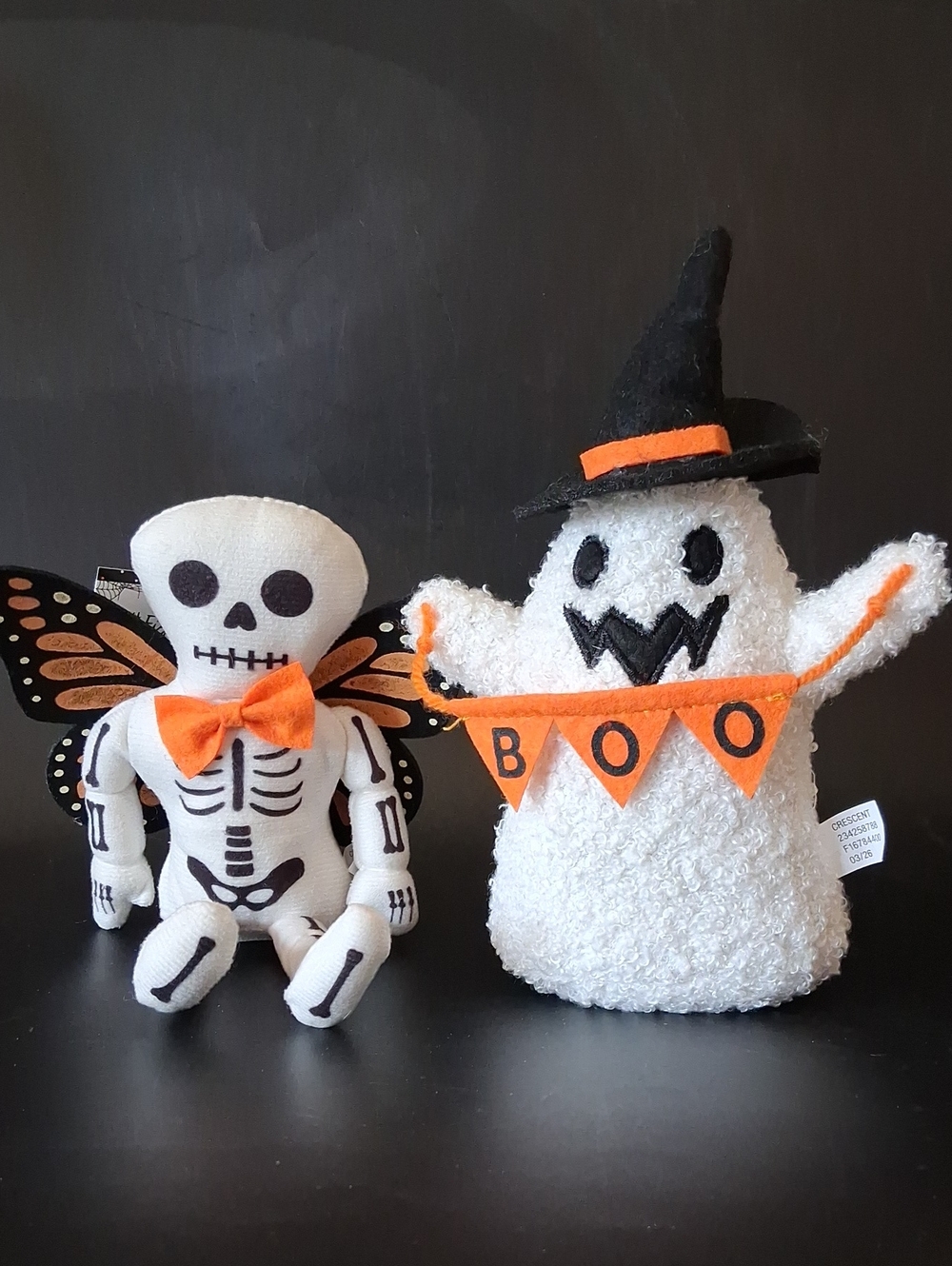 Target Bullseye 2026 Halloween Fabric Ghost & Skeleton 8" 2 pcs set Soft Figural